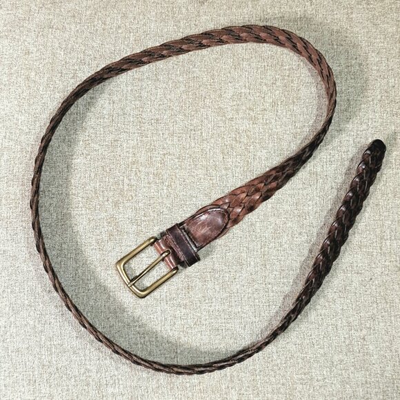 Eddie Bauer Leather Braided Belt - Picture 1 of 6